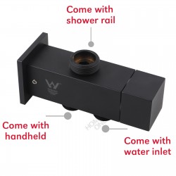 8 inch Square Black Twin Shower Set Top/Bottom Inlet 8 inch Square Black Twin Shower Set Top/Bottom Inlet